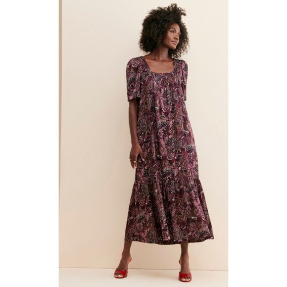 NWT Anthropologie Lisabetta Maxi Dress Purple Paisley Extra Small XS - Picture 4 of 14